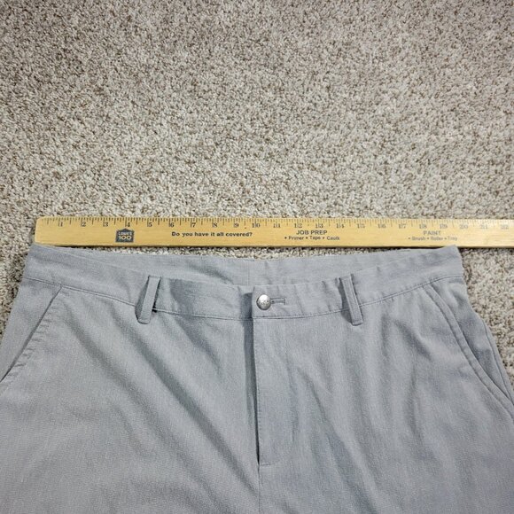 Adidas Golf Shorts Mens 38 Textured Gray Chino Shorts Performance Flat Front - Picture 3 of 7